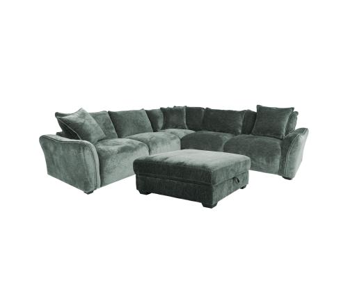 Kulmasohva ja makuualusta DIVI 2176x276x102xH84cm, mintunvihreä