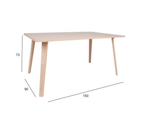 Ruokapöytä ADORA 150x90xH73cm, vaalea pyökki