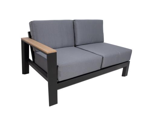 Puutarhakalustesarja FELINO kulmasohva ja 2 pöytää, musta