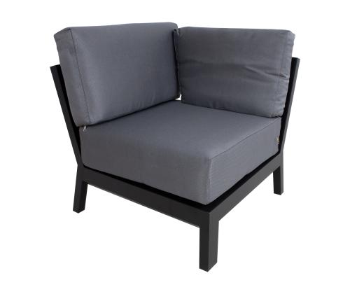 Puutarhakalustesarja FELINO kulmasohva ja 2 pöytää, musta