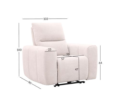 Tukituoli MATIAS sähköinen mainostuoli 103x90xH100cm, vaalean beige väri