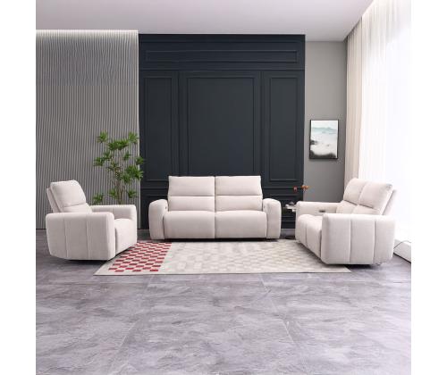 Sohva MATIAS 3-istuttava sähkökäyttöinen lepotuoli 202x90xH100cm, vaalea beige