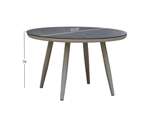 Pöytä SILVA D120xH75cm, harmaa beige