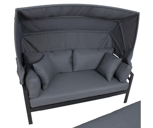 Sohva TOMSON katos, tummanharmaa, 182x82xH72,5cm, alumiini