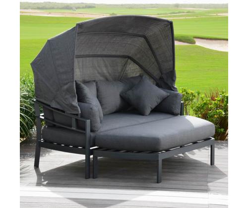 Sohva TOMSON katos, tummanharmaa, 182x82xH72,5cm, alumiini