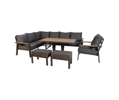 Puutarhakalustesarja PARKER 5-osainen, harmaa