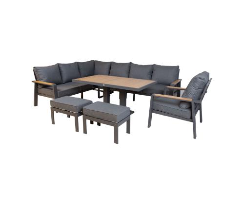 Puutarhakalustesarja PARKER 5-osainen, harmaa