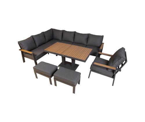 Puutarhakalustesarja PARKER 5-osainen, harmaa