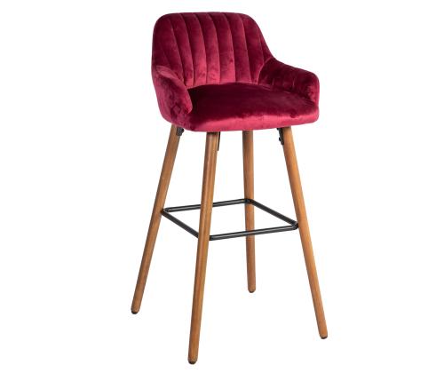 Baarijakkara ARIEL 48x52xH97cm, kansimateriaali: kangas, väri: viininpunainen, pyökkipuujalat