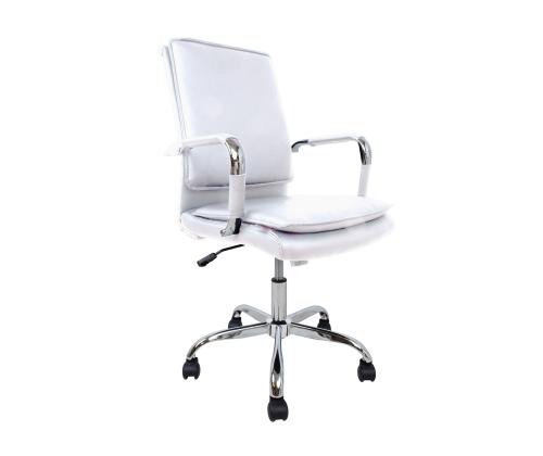 Työtuoli ULTRA 54,5x63xH94-104cm, valkoinen keinonahkainen nahka