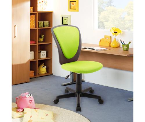 Lasten tuoli BIANCA, 42x51xH82-94cm, vihreä/tummanharmaa, polyesterikangas, keinonahka, muovi