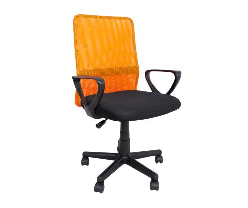 Tietokonetuoli/työtuoli BELINDA, 59x56xH86,5-98,5cm, musta/oranssi, polyesterikangas, muovi