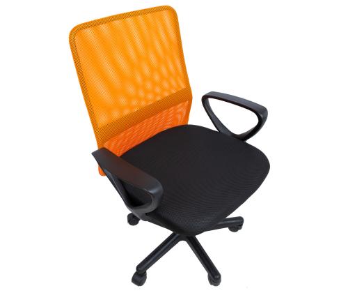 Tietokonetuoli/työtuoli BELINDA, 59x56xH86,5-98,5cm, musta/oranssi, polyesterikangas, muovi
