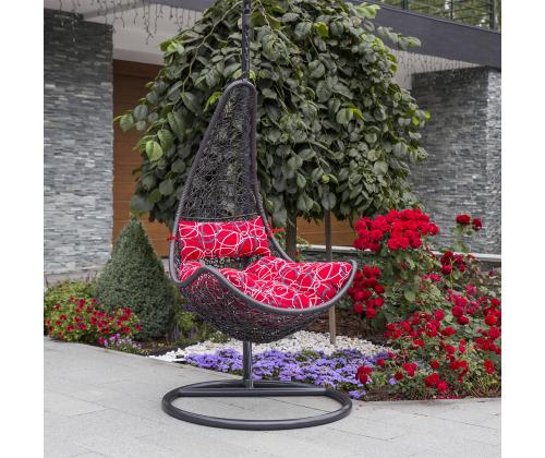 Riipputuoli COCO tummanharmaa 120x105xH195cm, teräsrunko, muovipunos