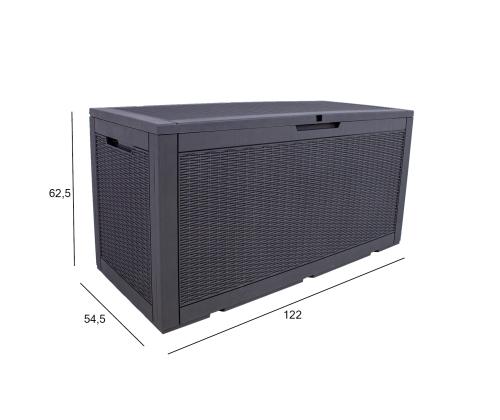 Säilytyslaatikko SAYA 122x54,5x62,3cm, harmaa muovi