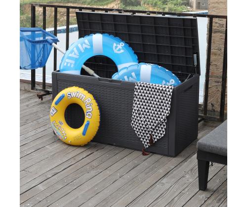 Säilytyslaatikko SAYA 122x54,5x62,3cm, harmaa muovi