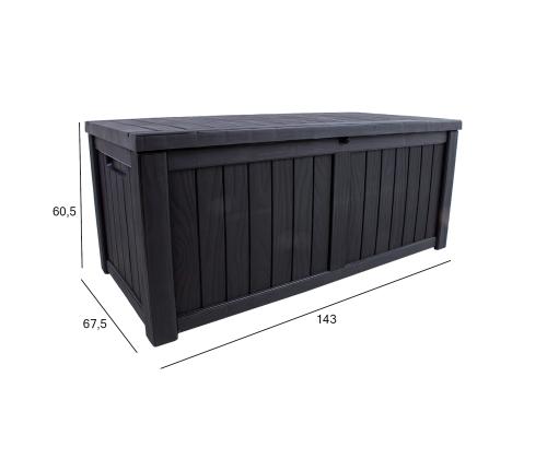 Säilytyslaatikko PRAIA 143x67,5x60,5cm, musta muovi