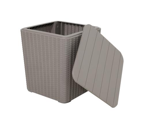 Säilytyslaatikko BOCAS 39x39x42cm, harmaa muovi