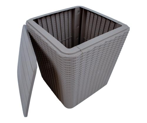 Säilytyslaatikko BOCAS 39x39x42cm, harmaa muovi