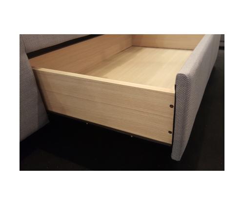 Sänky CAREN 160x200cm, harmaa, 165x220,5xH110cm, MDF, polyesterikangas