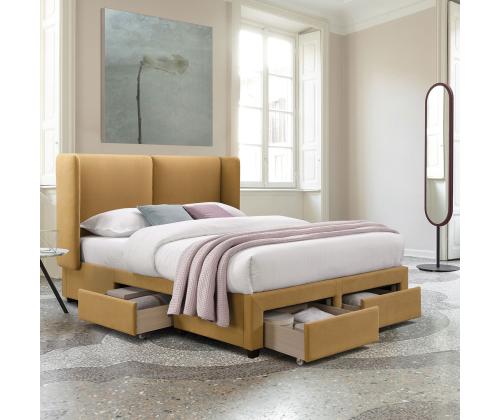 Sänky SUGI 160x200cm, keltainen