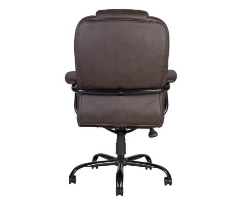 Työtuoli ELEGANT XXL, 79,5x82xH113-120,5cm, ruskea, keinonahka, teräs