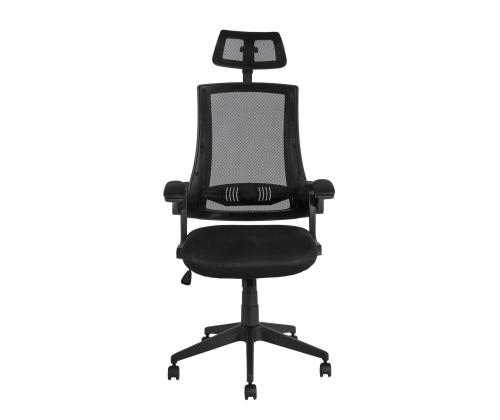 Tietokone/toimistotuoli NOVARA, 66x70,5xH117,5-127,5cm, musta, polyesterikangas, muovi