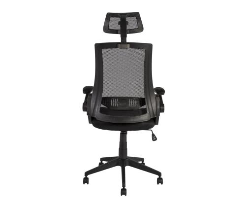 Tietokone/toimistotuoli NOVARA, 66x70,5xH117,5-127,5cm, musta, polyesterikangas, muovi