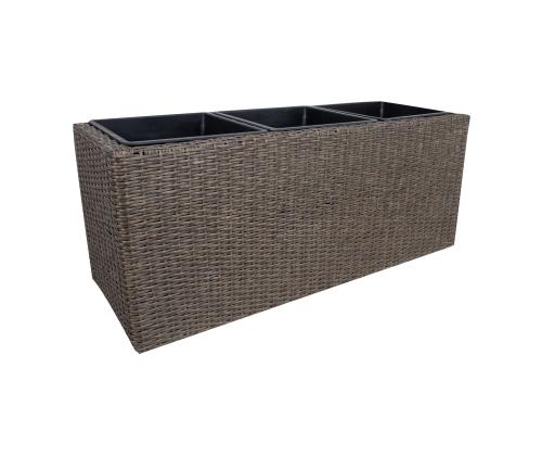 Kukkalaatikko WICKER 110x39xH45cm, tummanruskea