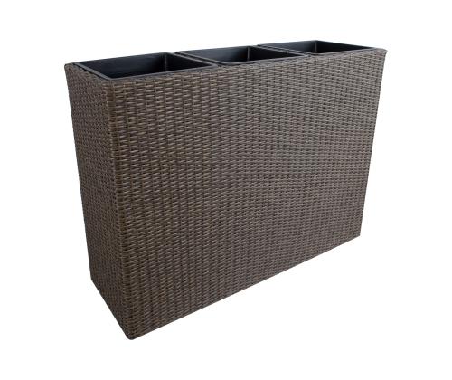 Kukkalaatikko WICKER 110x39xH88cm, tummanruskea