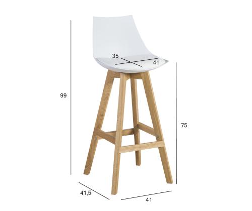 Baarijakkara SONJA 41x41,5xH99cm, valkoinen