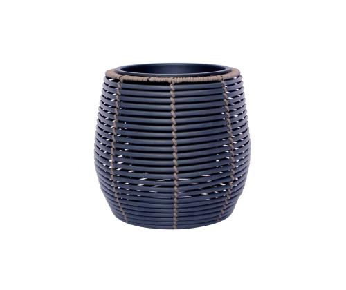 Kukkaruukku WICKER D28xK26cm, musta/ruskea