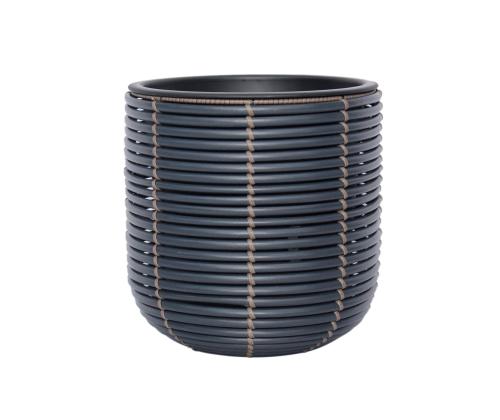 Kukkaruukku WICKER D27xK28cm, musta/ruskea