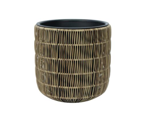 Kukkaruukku WICKER D35xK36cm, vaaleanruskea