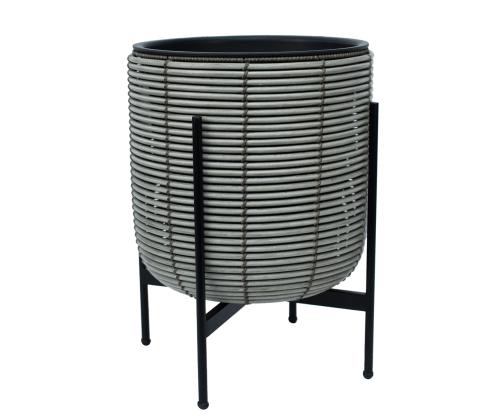 Kukkaruukku WICKER pohjalla 38x38xH49cm, beigen harmaa