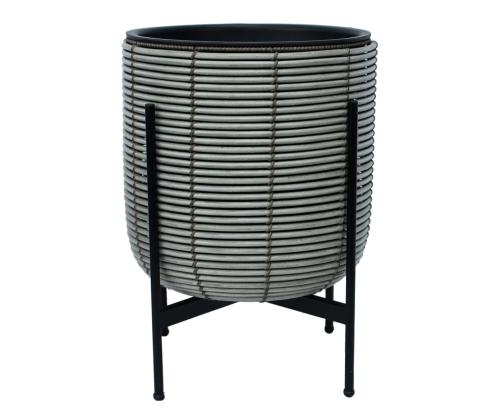 Kukkaruukku WICKER pohjalla 38x38xH49cm, beigen harmaa