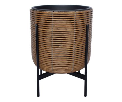 Kukkaruukku WICKER pohjalla 38x38xH49cm, ruskea