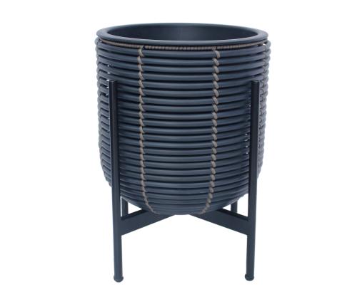 Kukkaruukku WICKER pohjalla 30x30xH38cm, musta/ruskea