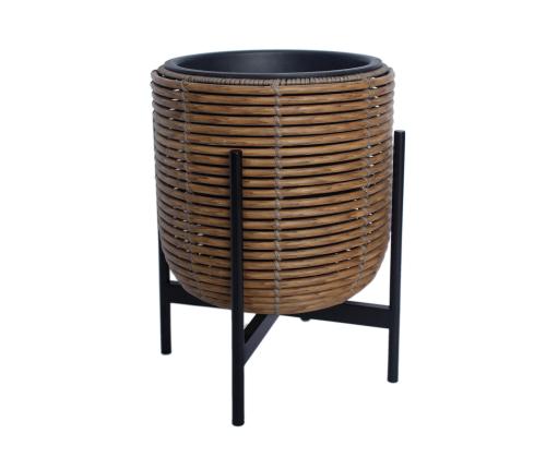 Kukkaruukku WICKER pohjalla 30x30xH38cm, ruskea