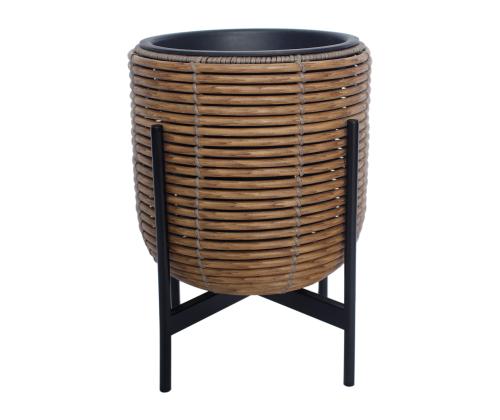 Kukkaruukku WICKER pohjalla 30x30xH38cm, ruskea