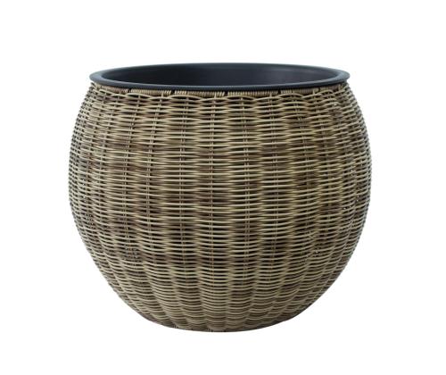 Kukkaruukku WICKER D40xK32cm, vaaleanruskea