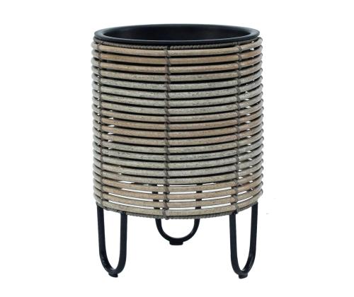 Kukkaruukku WICKER D25xK35cm, beigenharmaa