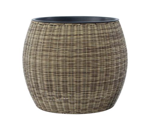 Kukkaruukku WICKER D48xK40cm, vaaleanruskea