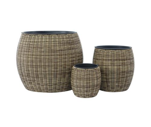 Kukkaruukku WICKER D48xK40cm, vaaleanruskea