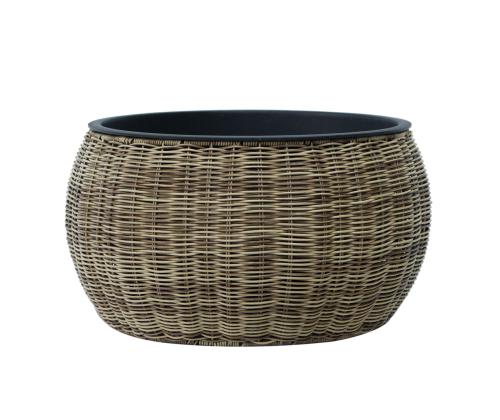 Kukkaruukku WICKER D48xK26cm, vaaleanruskea
