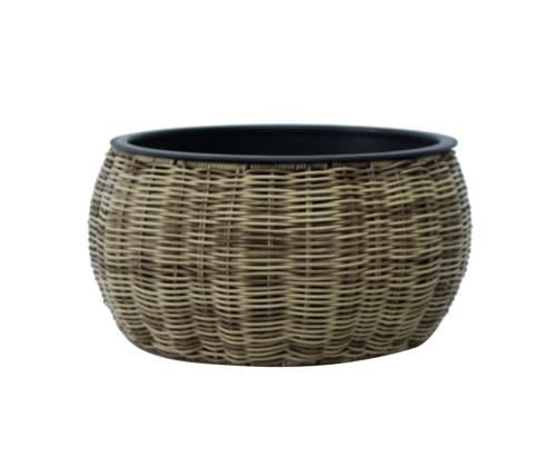 Kukkaruukku WICKER S37xK19cm, vaaleanruskea