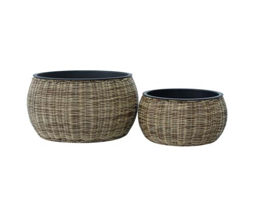 Kukkaruukku WICKER S37xK19cm, vaaleanruskea