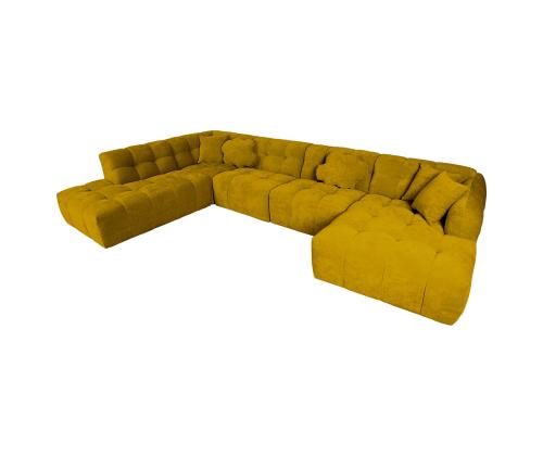 Kulmasohva FORTE U-muotoinen VN 374x242/162xH76cm, ruskeankeltainen