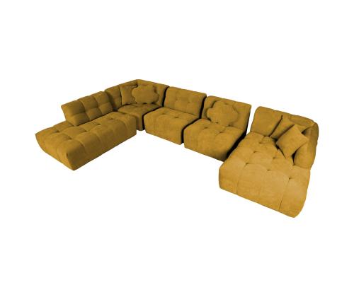 Kulmasohva FORTE U-muotoinen VN 374x242/162xH76cm, ruskeankeltainen