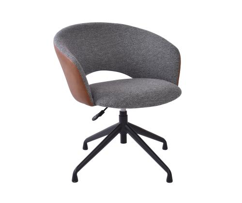 Työtuoli KARINA ilman pyöriä, harmaa/vaaleanruskea